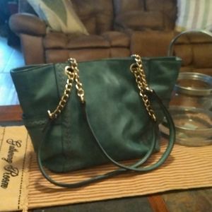 Beautiful Ladies Aqua color Tote Purse Bag EUC